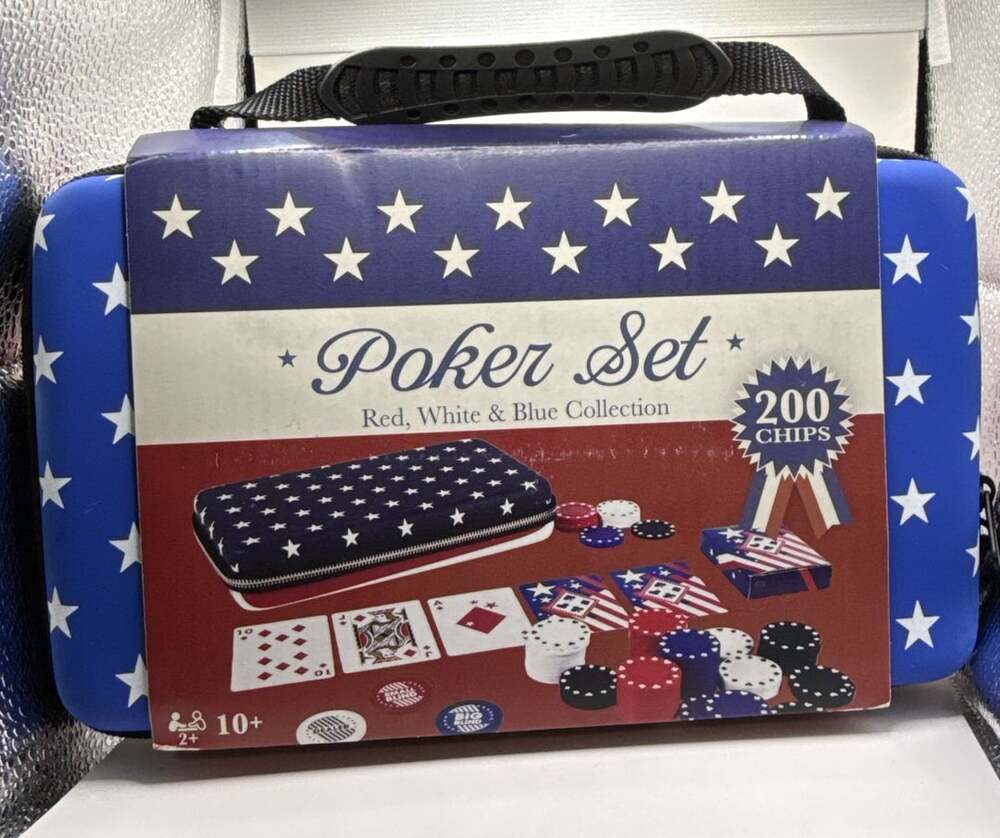 Spin Master Poker Set Red, White and Blue Collection 200 Chips